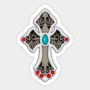 Cross Vintage Gemstones Sticker